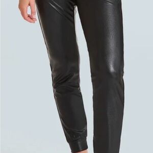 Commando Black Faux Leather Joggers
